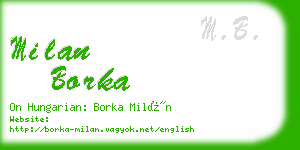 milan borka business card